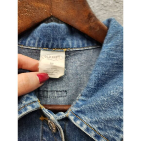 VTG Old Navy Womens Blue Denim Button-Front Sleeveless Vest With Pockets Size Me - Picture 2 of 4